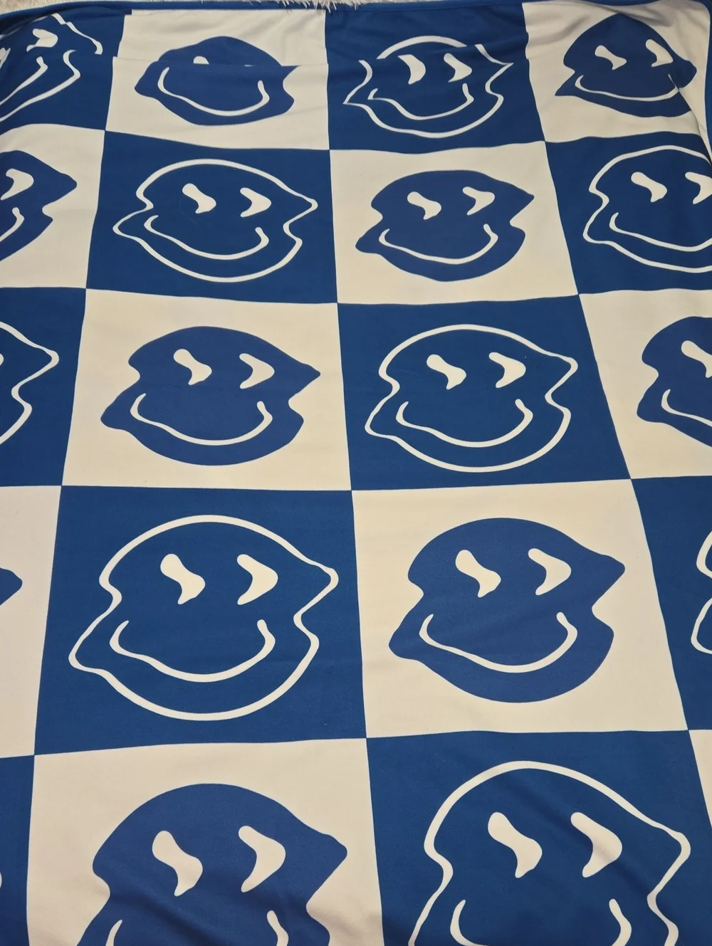 Dutch Bros Blanket Blue and White Checkered Throw Blanket